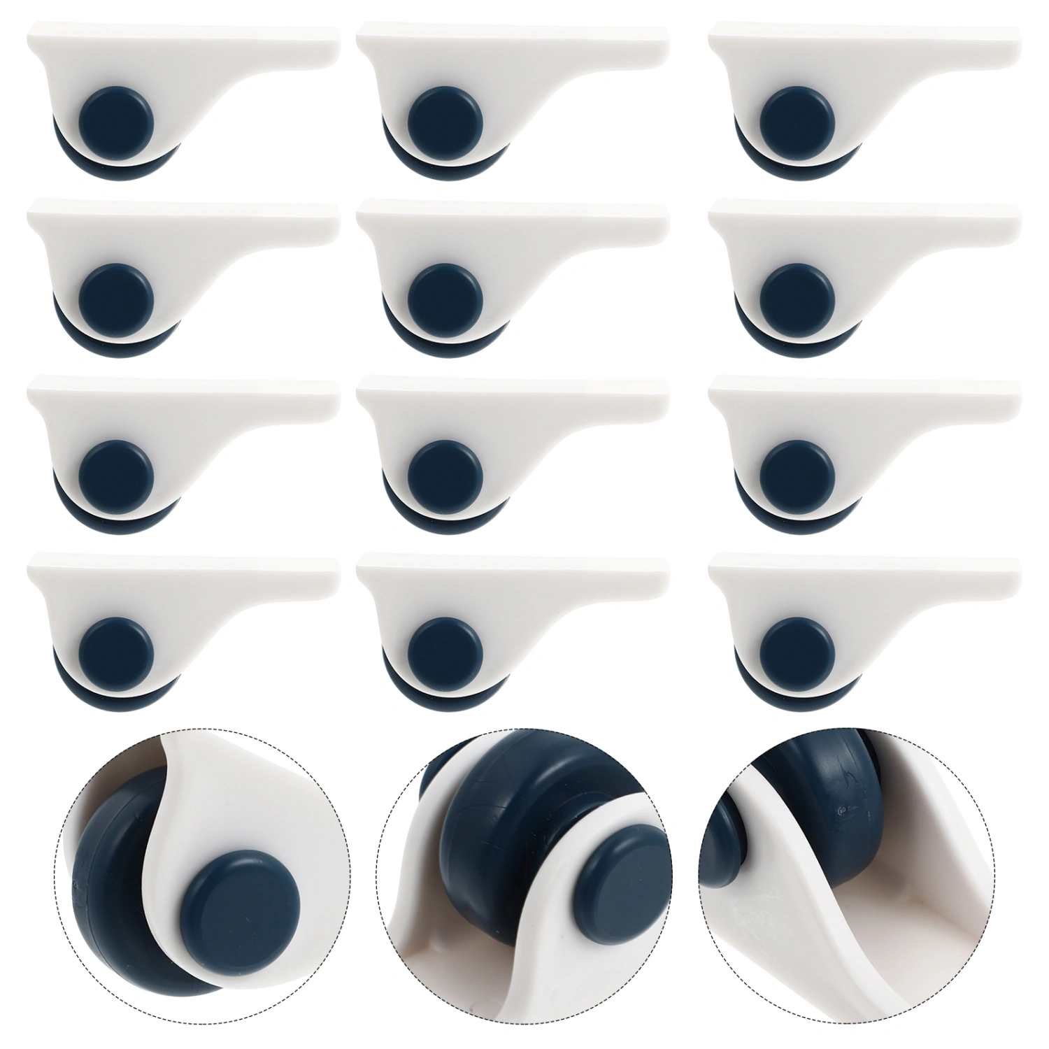 12pcs Practical Storage Box Pulley Self-adhesive Wheels Pulley Trash Can Casters