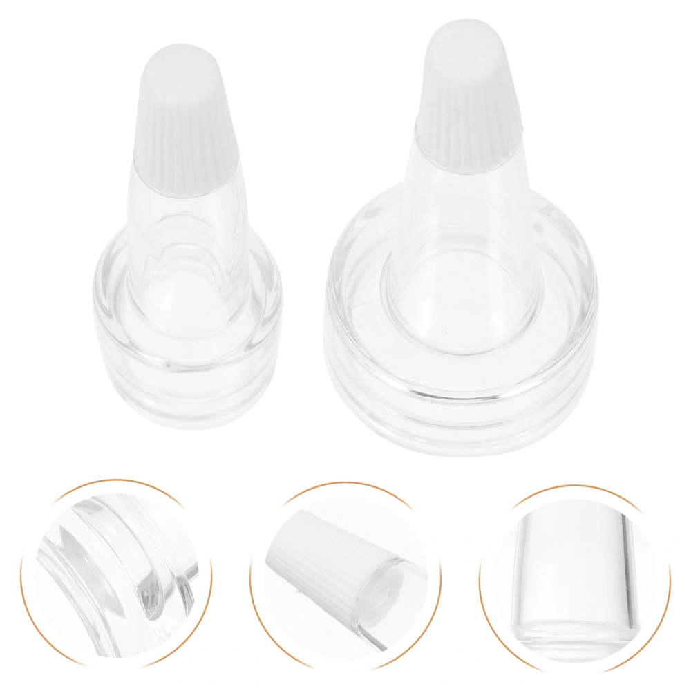 100Pcs Vial Bottles Essence Liquid Bottles Caps Transparent Plastic Caps (Transparent)