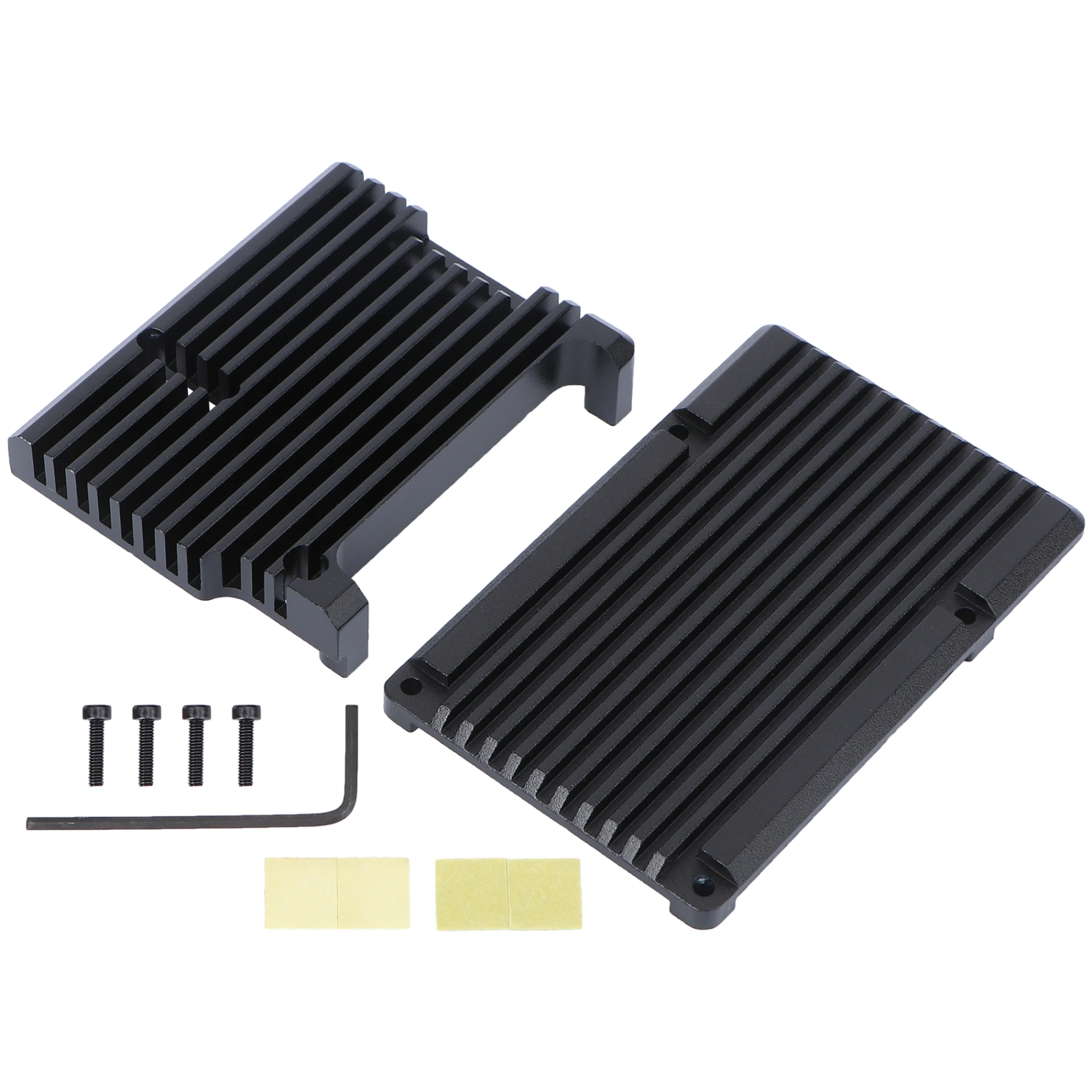 1PC Metal 4-generation Shell Box Compatible for Raspberry Pi 4b (Black No Fan)