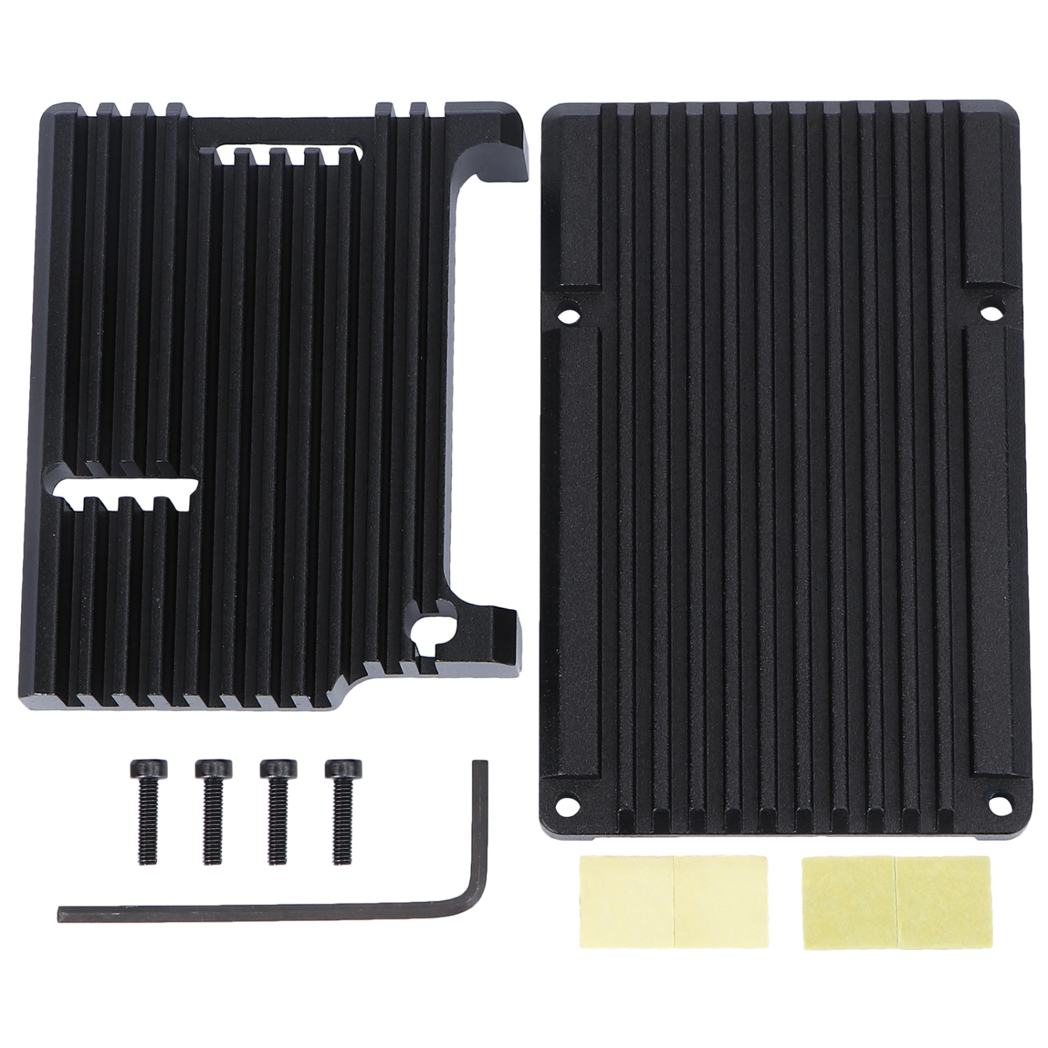1PC Metal 4-generation Shell Box Compatible for Raspberry Pi 4b (Black No Fan)