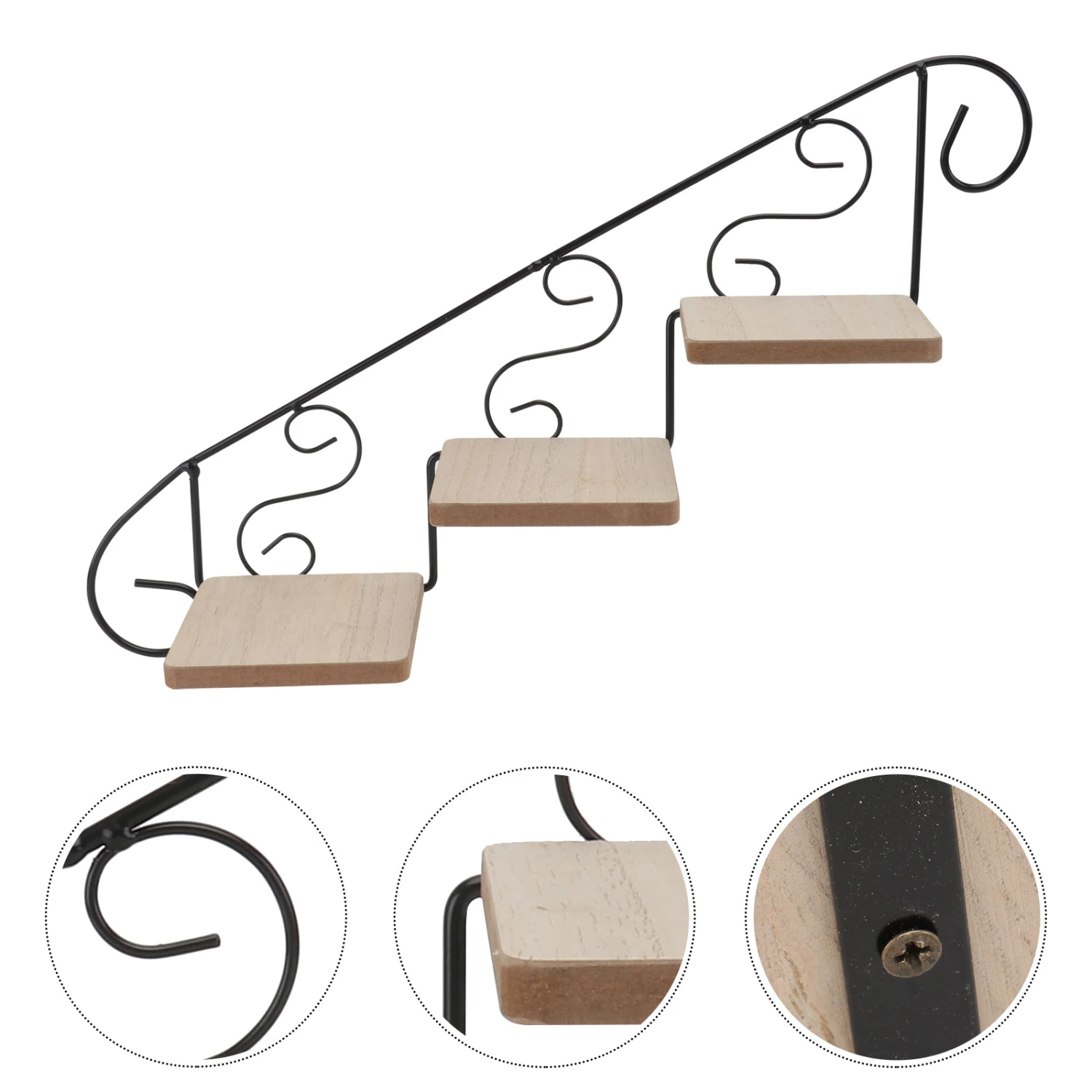 1pc Wall-mounted Flowerpot Storage Rack Wall Flowerpot Rack for Home (Black)