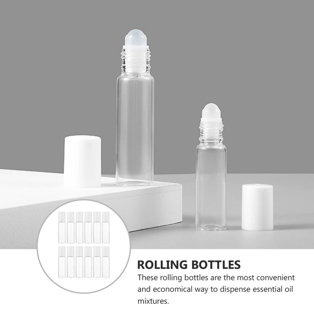 12pcs Empty Roller Ball Bottle Essential Oil Bottle Refillable Sub Bottles