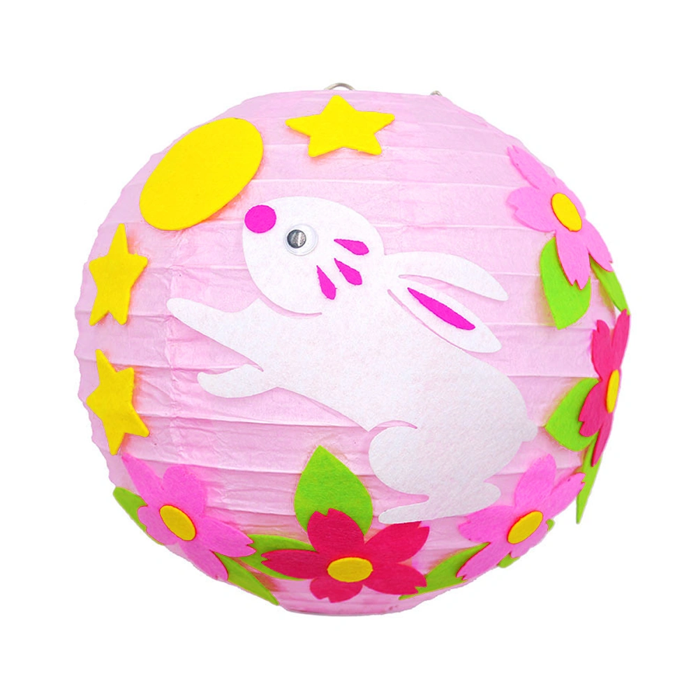 1PC Mid-Autumn Festival Lantern Kids Cartoon Paper Lanterns DIY Handmade Decorative Lantern Material (H22)