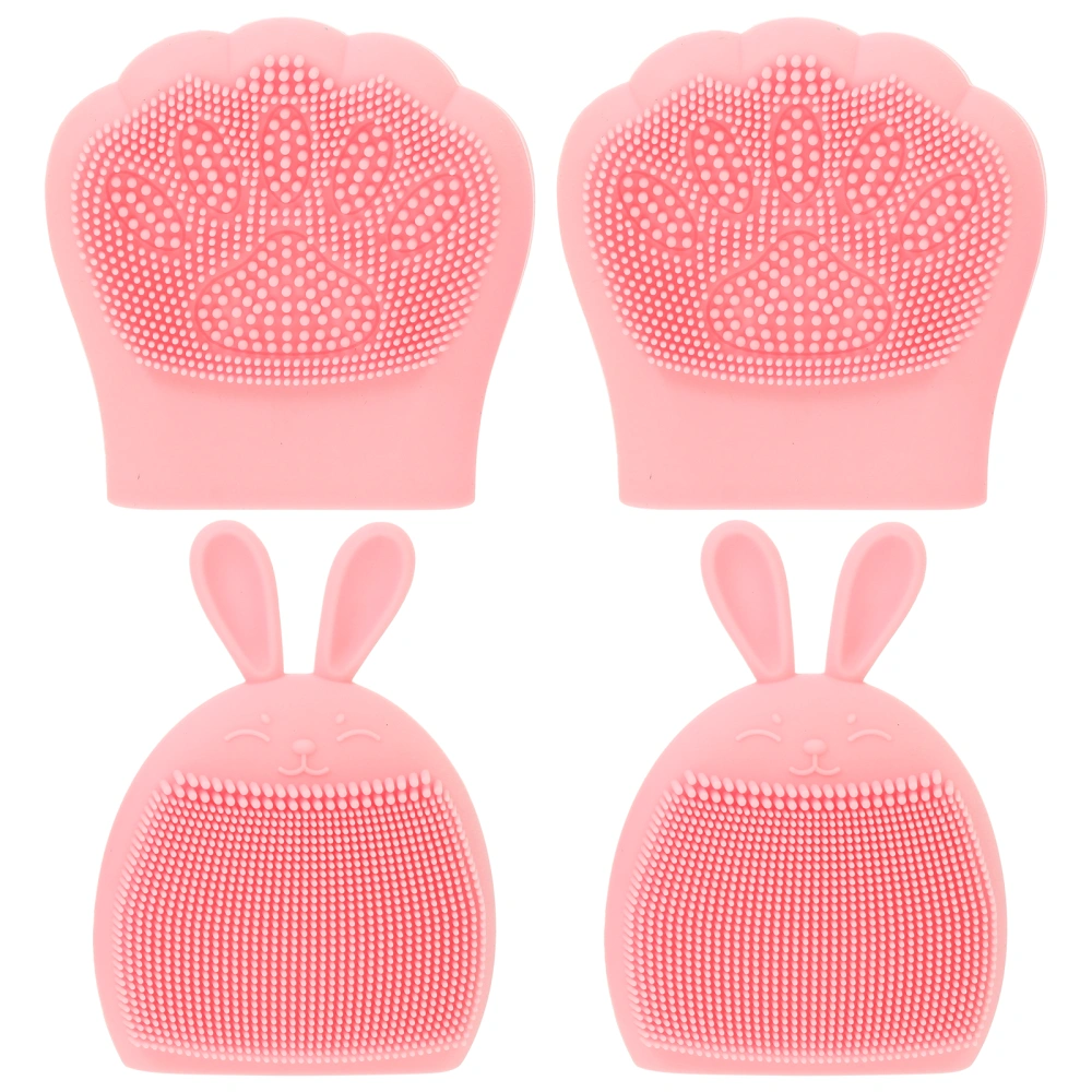 4Pcs Silicone Face Cleaning Brush Manual Facial Cleanser Skin Care Tool