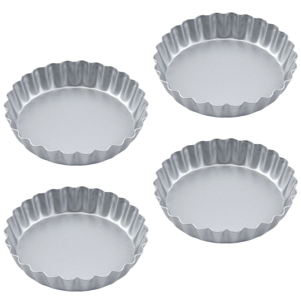 4pcs Carbon Steel Baking Mold Egg Tart Baking Trays Cake Non-stick Baking Die