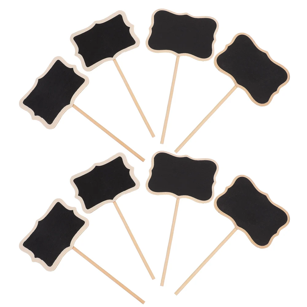 20pcs Garden Mini Wooden Chalkboard Plant Markers Creative Blackboard Signs Random Style