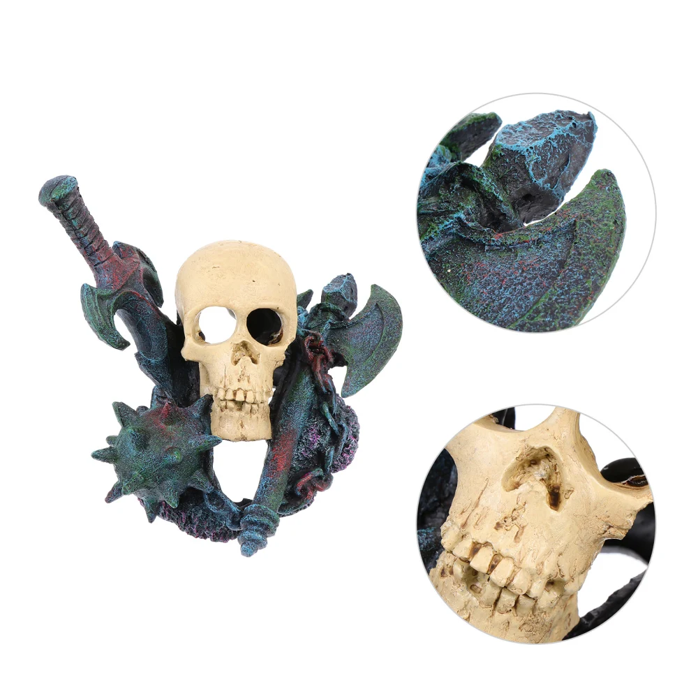 1pc Aquarium Decoration Resin Craft Decoration Fish Tank Landscape Skull Decor