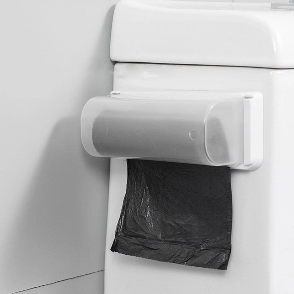 2Pcs Wall-mounted Garbage Bag Box Hangable Trash Bag Dispenser for Home White