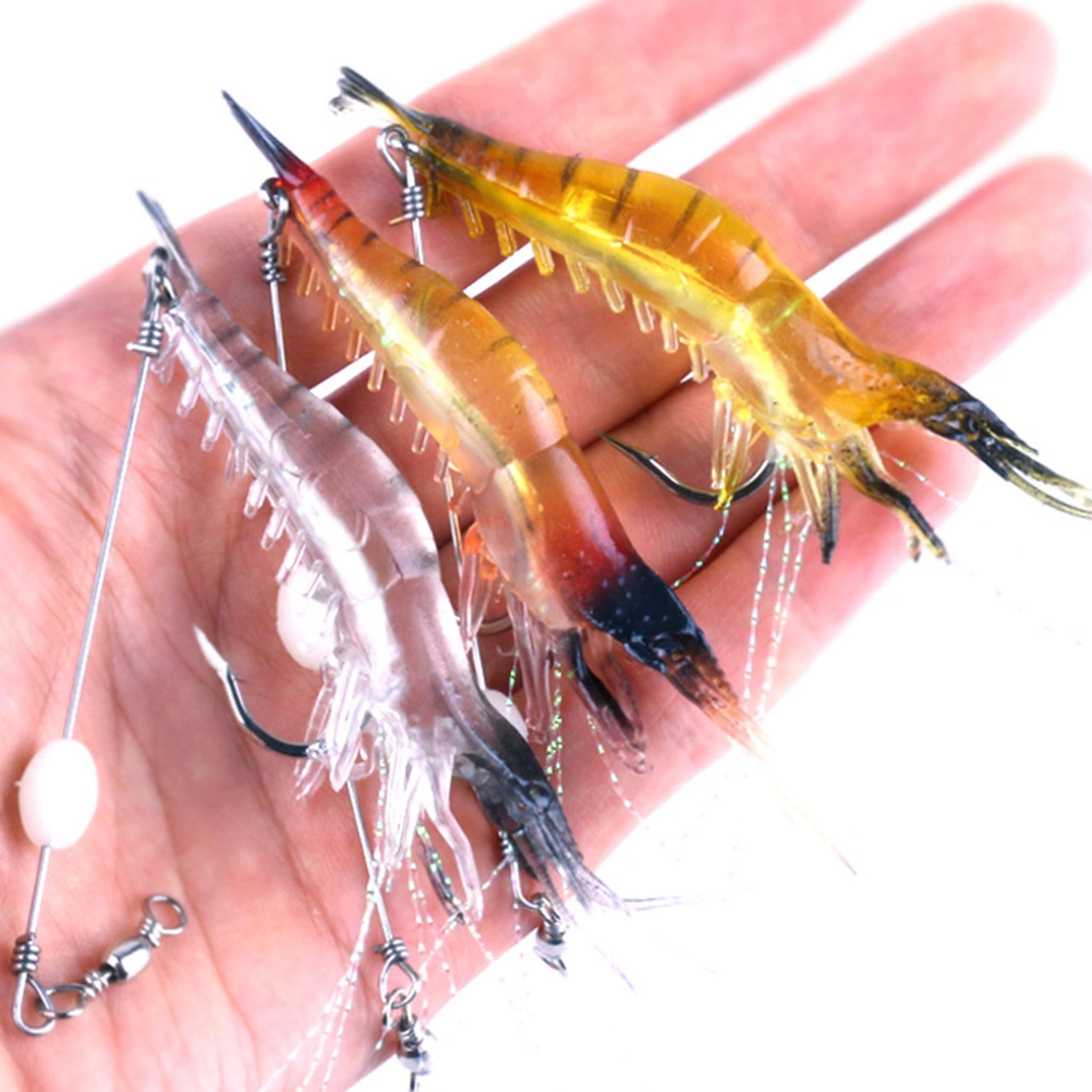 3pcs Simulation Shrimp Luminous Fishing Bait Fishing Gear Set Fishing Lures Fishing Set for Fishing