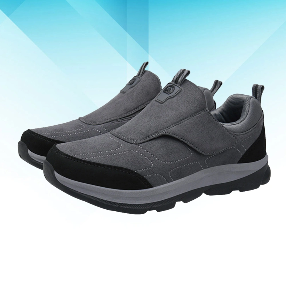 Bottom Sports Shoes Elderly People Sports Shoes Skid Resistance Walking Shoes Thicken Sports Shoes (Grey Size 38)