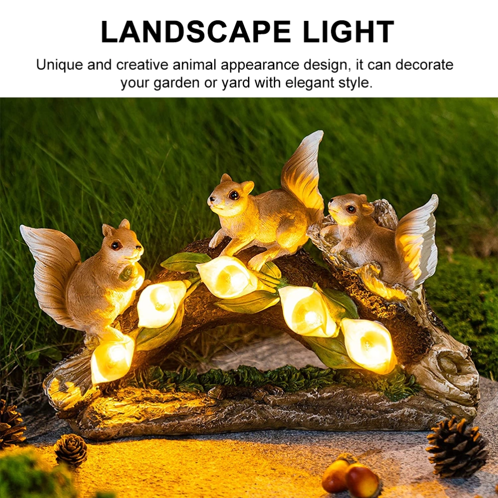 Lawn Solar Lamp Garden Decorative Light Creative Squirrel Light Adornment