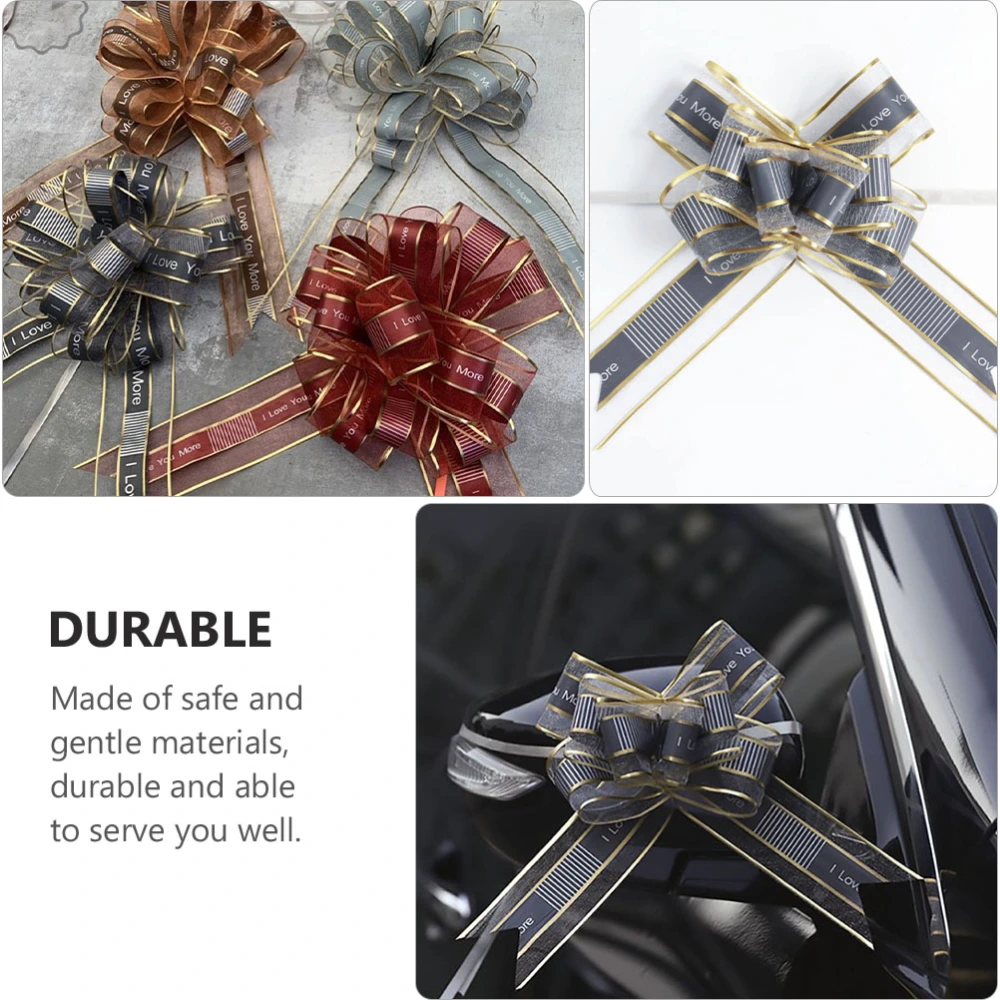 20Pcs Delicate Gift Pull Bows Valentine's Day Pull Flower Present Box Ornaments