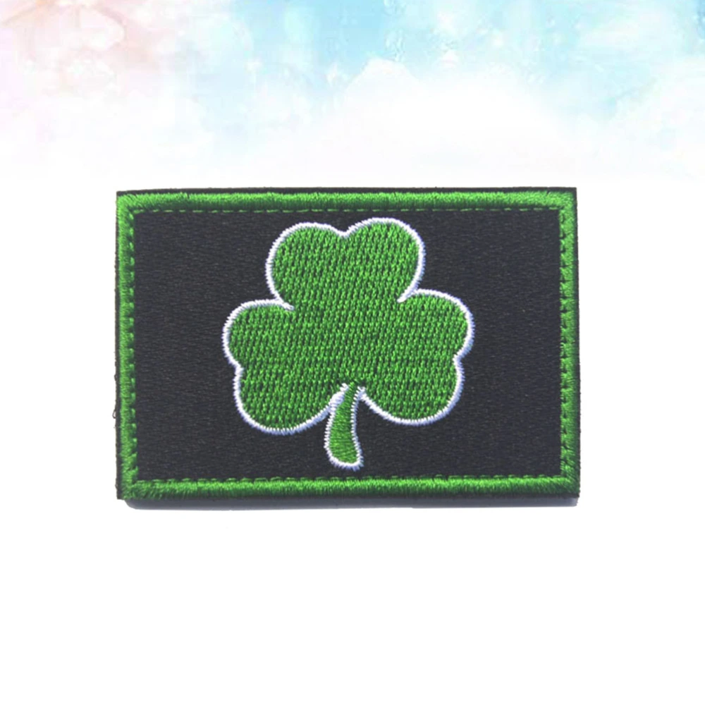 Clover Design Armband Tape Sewing Patches Appliques Self Adhesive Sticky Sticker Embroidery Shamrock Hook and Loop Tape Sticky Back Patches