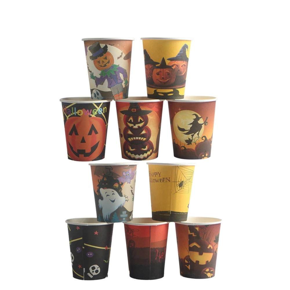 10PCS Halloween Paper Disposable Drinking Cups Holiday Wedding Party DIY Decorations Supplies