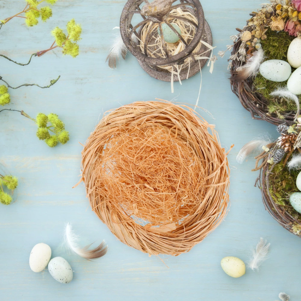 2pcs Easter Simulation Bird Nest Decors Handmade Bird Nest Ornaments Photo Props