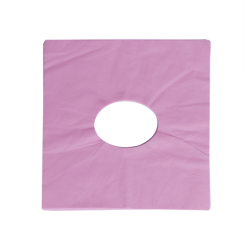 100pcs Disposable Face Massage Cover Pad Face Hole Pillow Cushion Mat for SPA Beauty Salon Massage (Pink)