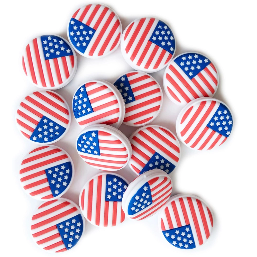 4 Pcs Silicone Tennis Racket Vibration Dampeners US Flag Pattern Tennis Racquet Absorbers Tennis Racket Strings Dampers for Players