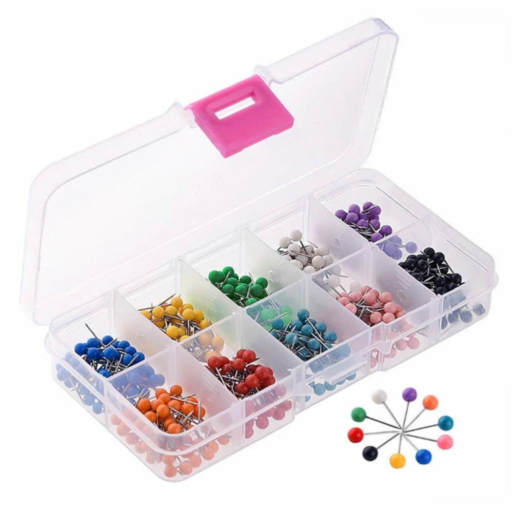 500pcs Colored Thumbtack Plastic Colorful Drawing Pin Push Pin Set for Maps Calendar 10 Different Colors