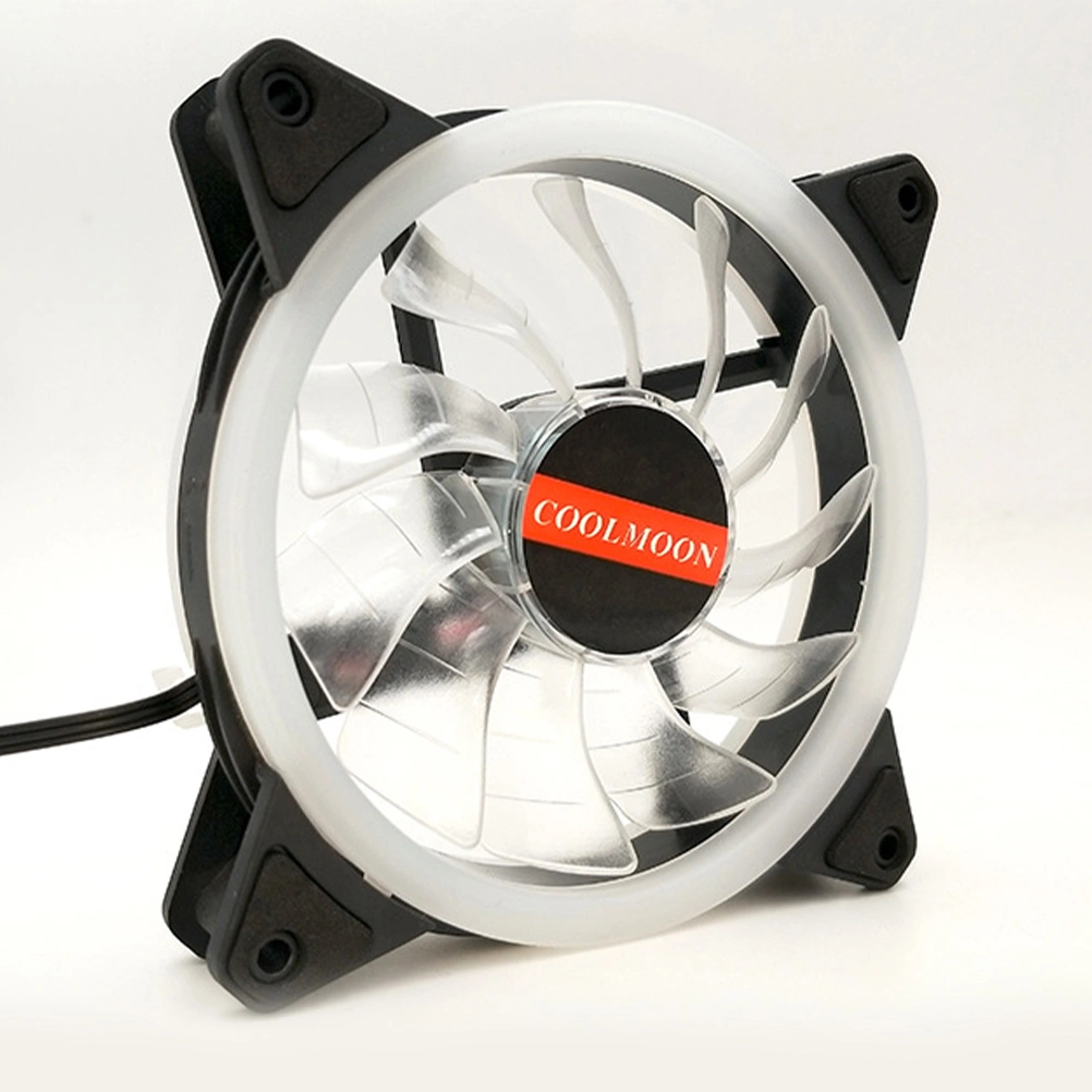 1PC 12CM Mute Computer Fan Cool LED Computer Fan Double Aperture RGB Cooling Fan Desktop Computer Main Case Fan for Home Studio Dorm (Colorful)