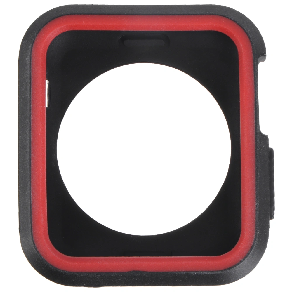 42mm Watch Case Shockproof and Waterproof Protective Case for Apple Watch 3/ 2/ 1 (Black Red)