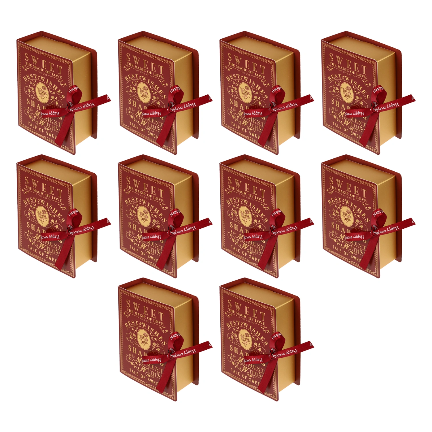 10Pcs Witchcraft Book Shape Candy Boxes Decorative Candy Wrapping Boxes for Wedding