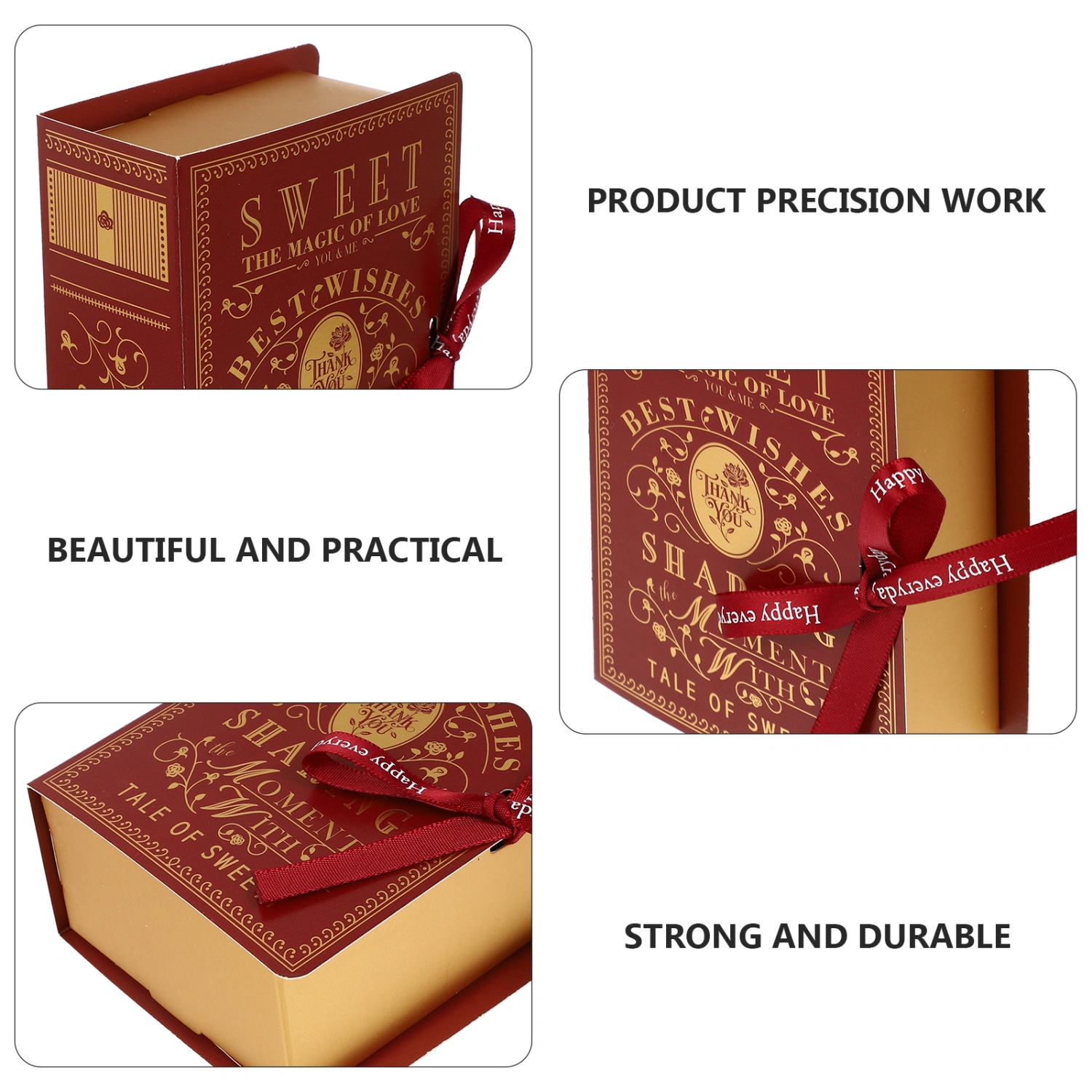 10Pcs Witchcraft Book Shape Candy Boxes Decorative Candy Wrapping Boxes for Wedding