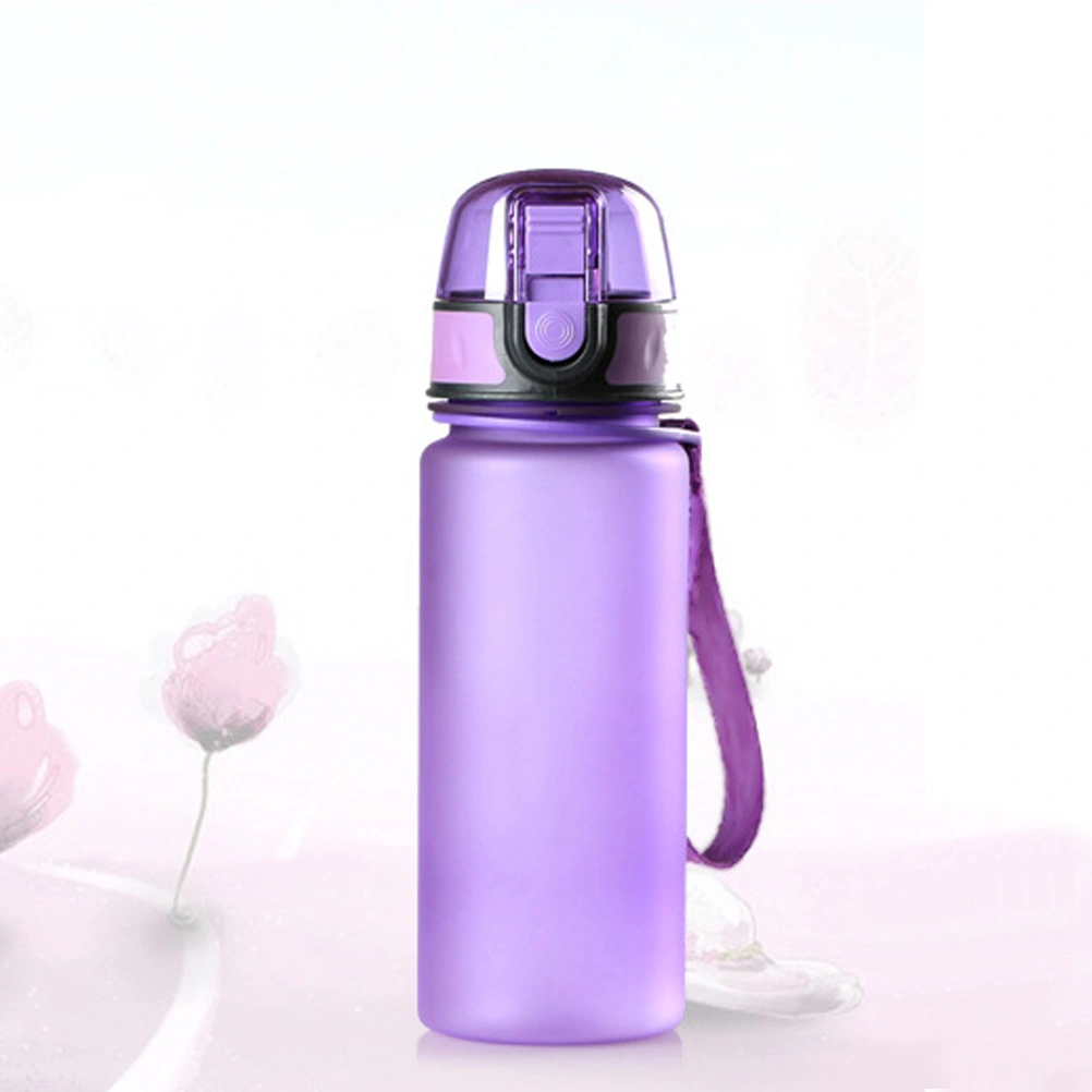 400ML Plastic Water Bottle Portable Polish Anti-fall Sports Drinking Bottle for Running Yoga (Purple)
