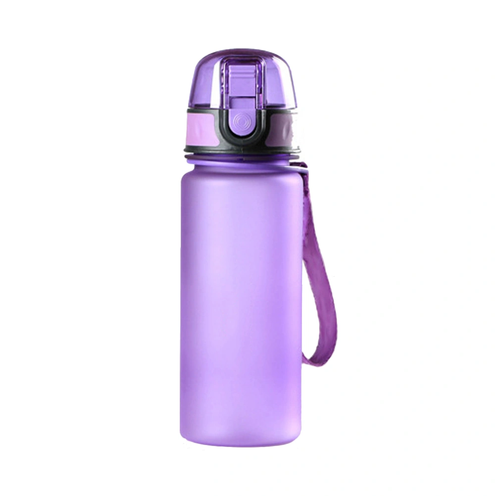 400ML Plastic Water Bottle Portable Polish Anti-fall Sports Drinking Bottle for Running Yoga (Purple)