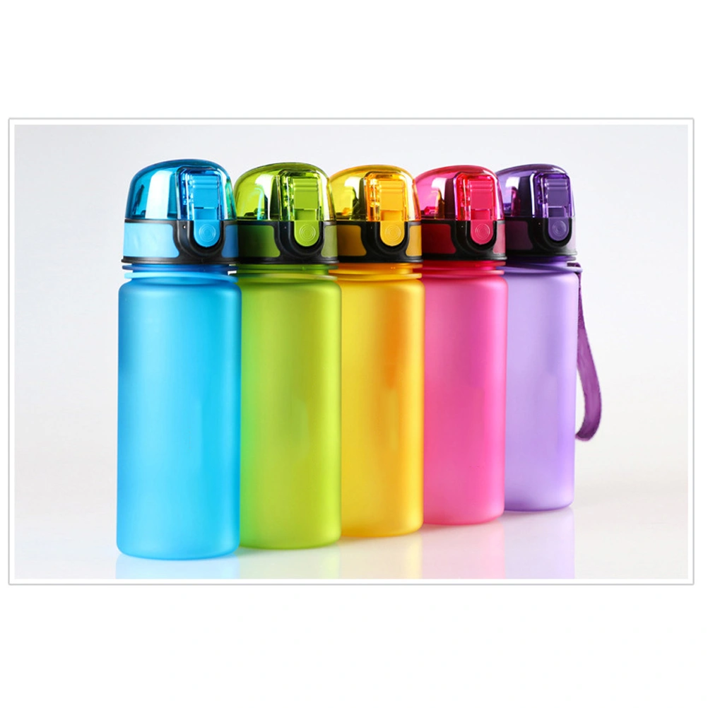 400ML Plastic Water Bottle Portable Polish Anti-fall Sports Drinking Bottle for Running Yoga (Purple)