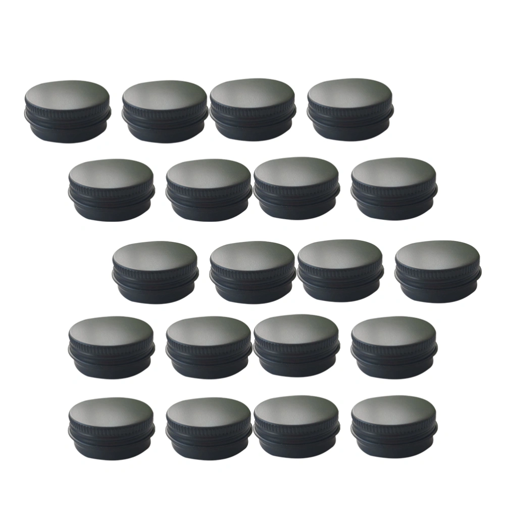 20pcs 100ml Aluminium Box Screw Thread Storage Box Empty Tea-leaves Jar Pot Cosmetics Cream Container with Lid (Black)