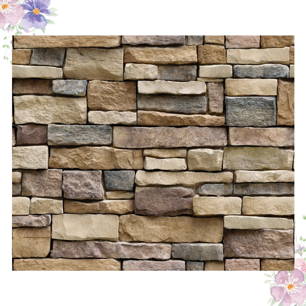 Simulation Stone Wallpaper Self-adhesive Wall Stickers 3D Stone Wall Decals for Home Living Room Bedroom Decor