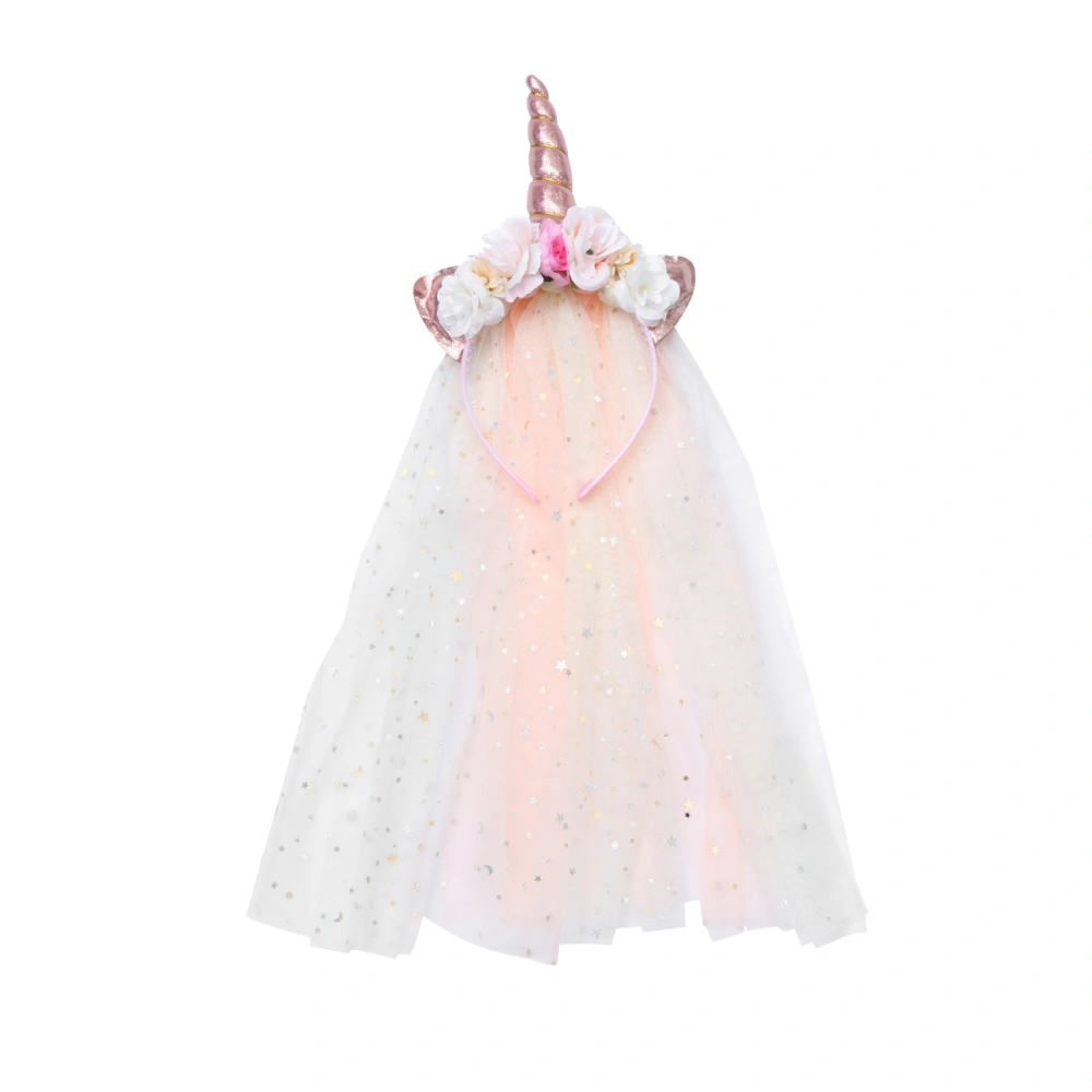 1pc Veil Hair Unicorn Design Head Party Headdress Fairy Hair Accessories for Kids Pattern 3