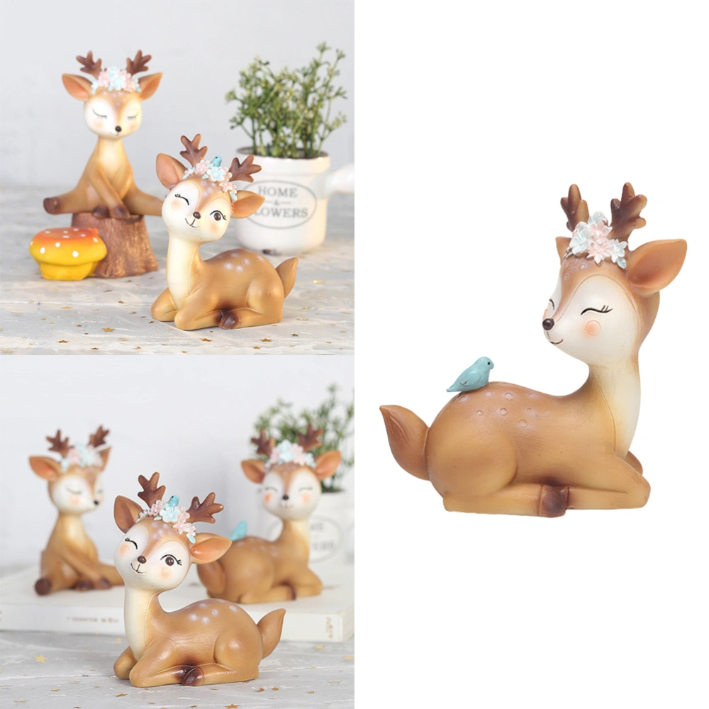 Sika Deer Desktop Decor Creative Beautiful Sika Deer Model Craft Decor for Home Car Store (Meditine Pattern)