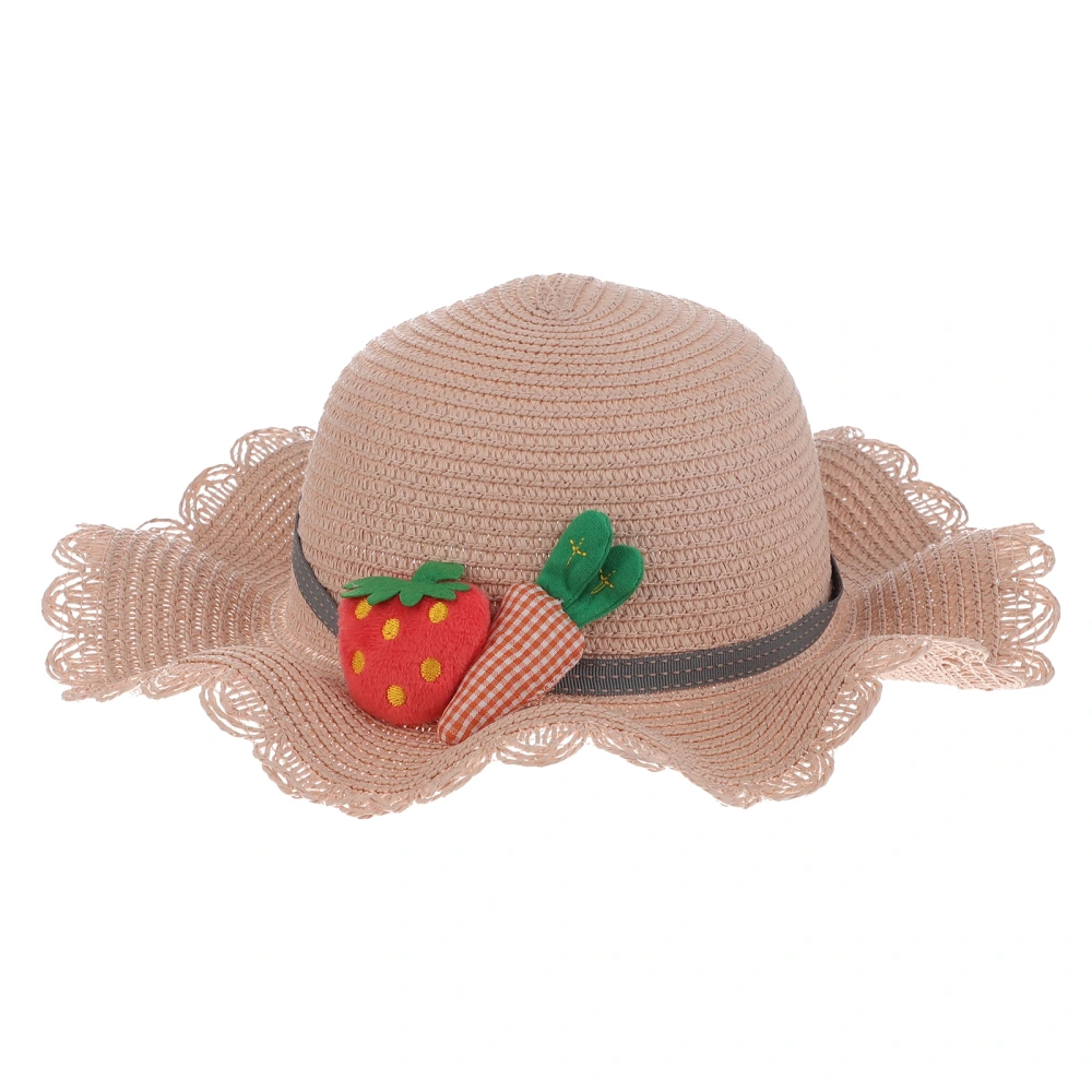 1Pc Baby Bucket Hat Fashion Straw Hat Baby Sun Hat Summer Beach Headwear