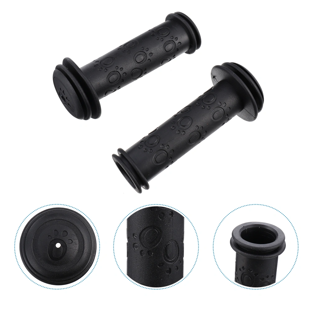 2pcs Bike Handle Bar Grips Kids Bike Grips Silicone Anti-skid Cover (Black)