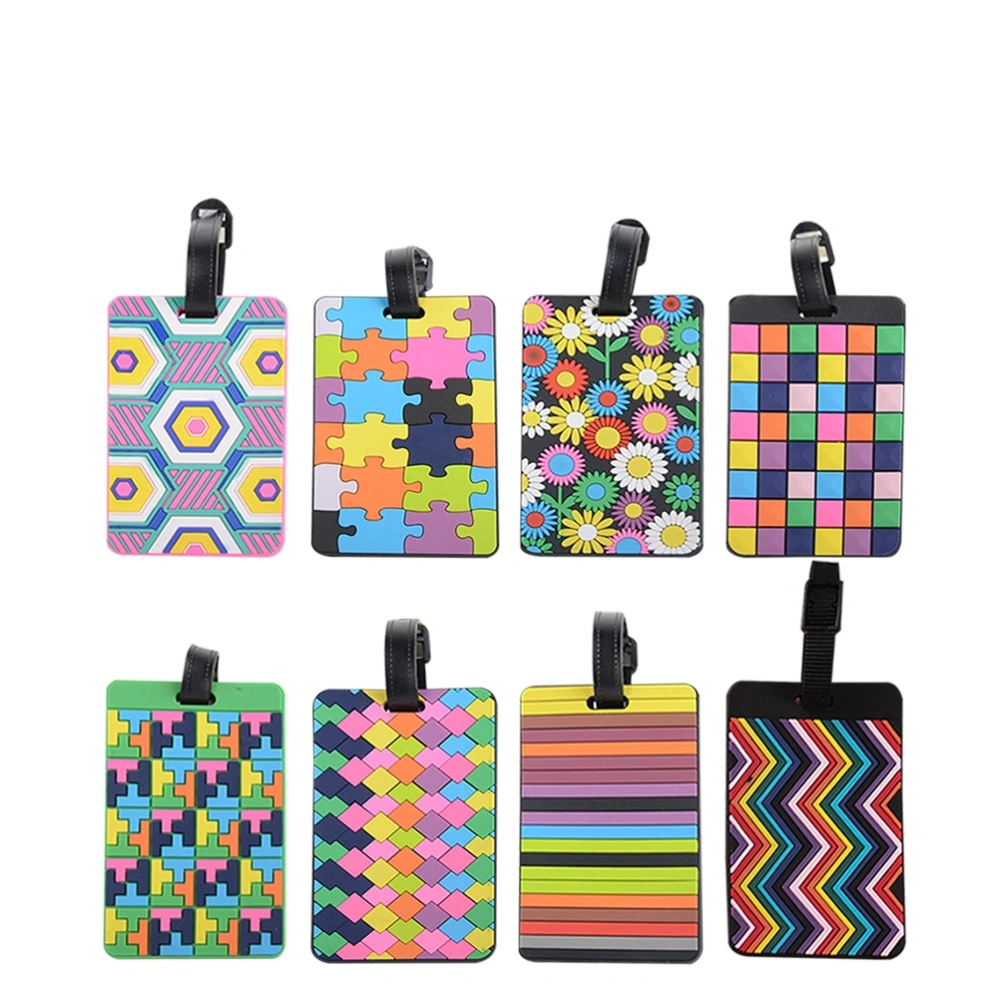 8pcs High-level Korean Version PVC Travel Luggage Label Suitcase Name ID Address Tags Baggage Boarding Tag Luggage Tags(Mixed Pattern)