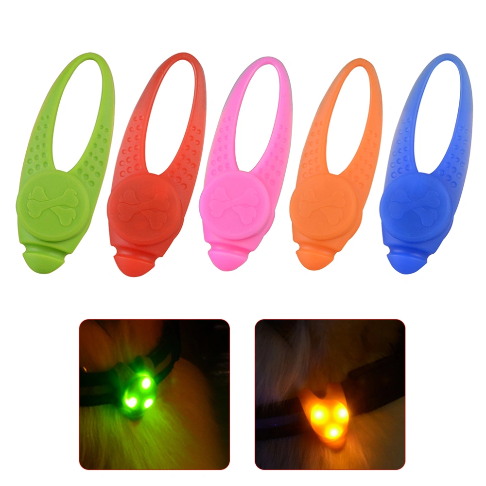 1 Pack Pet LED Pendant Dog Safty Illuminating Necklace Flashing Glow Light Night Collar Pendant Pet Supplies (5Pcs/Package，Red + Green + Pink + Blue + Orange)