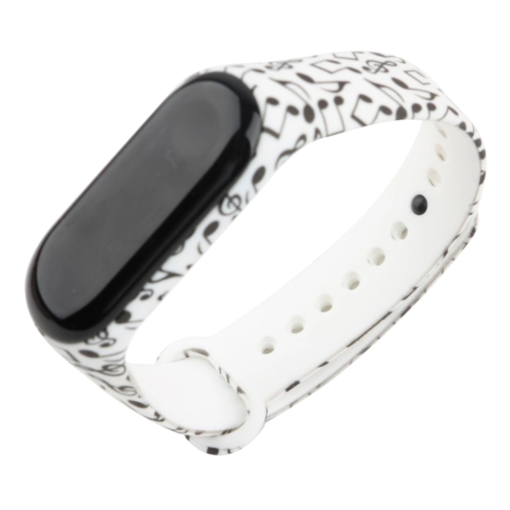 Fashion Replacement Silicone Wriststrap for Miband 3 Xiaomi 3 Smart Bracelet (Musical Note)