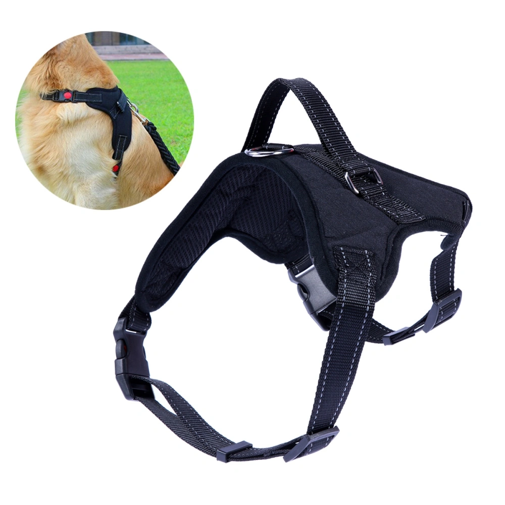 Pet Dog Adjustable Nylon Chest Harness for Outdoor Walking - Size L (Black)