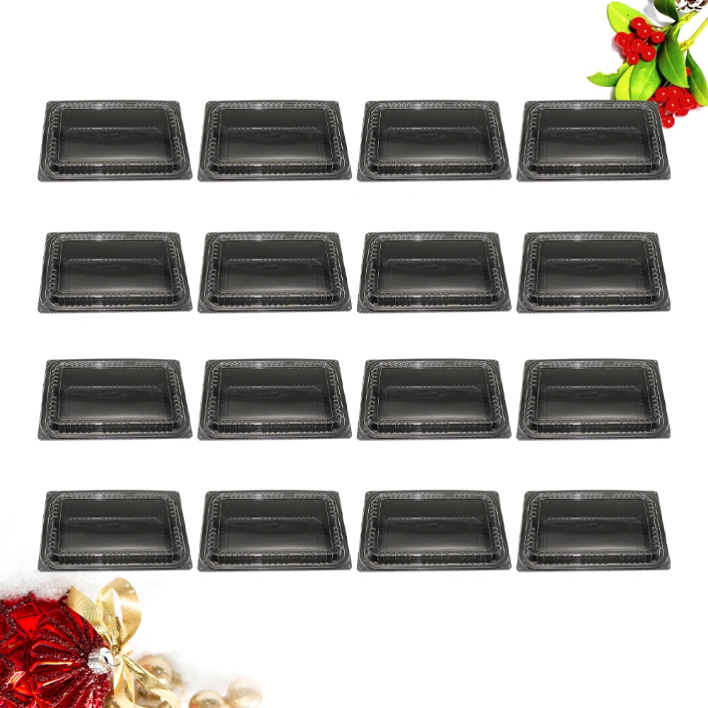 20PCS Disposable Take Out Box Cake Salad Rice Food Packing Container Carry Out Box (Black)