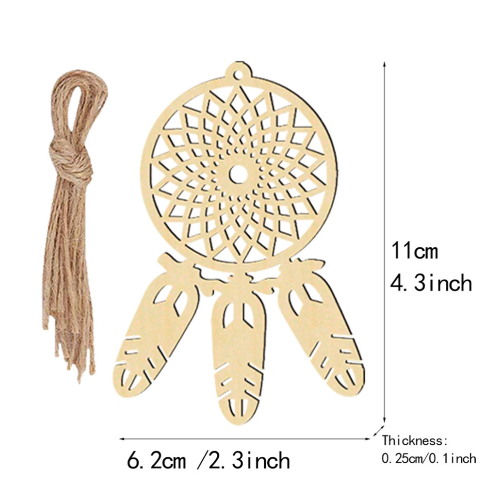 20pcs Catch Dream Net DIY Home Decoration Pendant Wooden Accessories Creative Wall Ornaments Dream Catcher for Decor (Beige, Fourth Pattern)