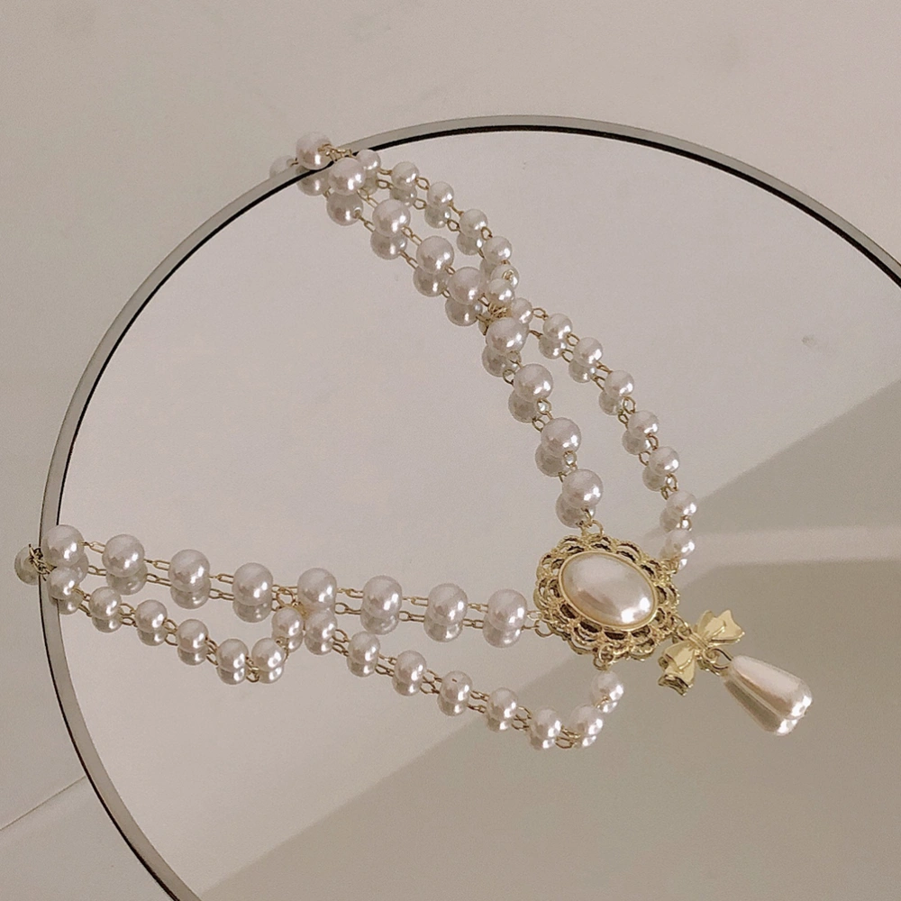 Women Necklace Lady Pearl Neckwear Female Clavicle Chain Bride Neck Jewelry