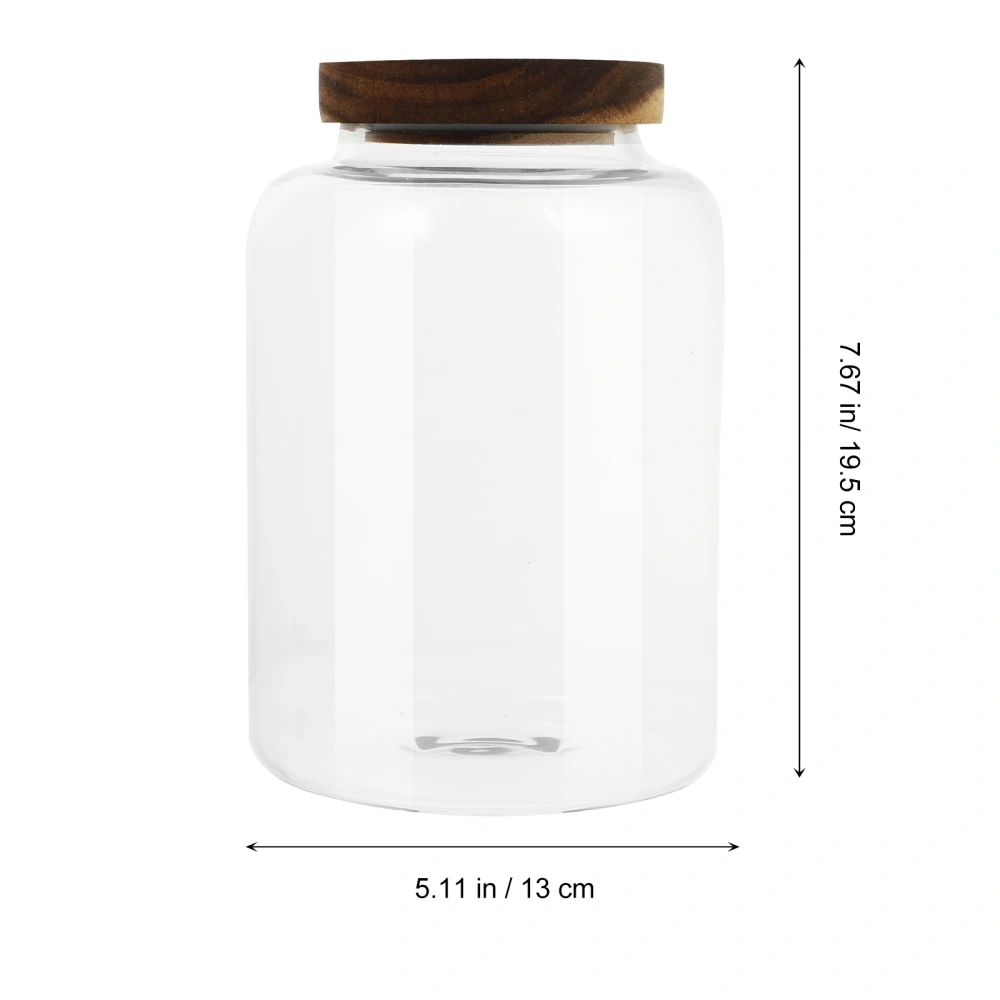 1 Pc 1950 ML Cereals Pot Moisture-proof Storage Jar with Lid (Transparent)