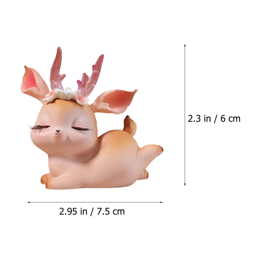 1Pc Cartoon Deer Model Animal Adornment Resin Ornament Interior Decoration