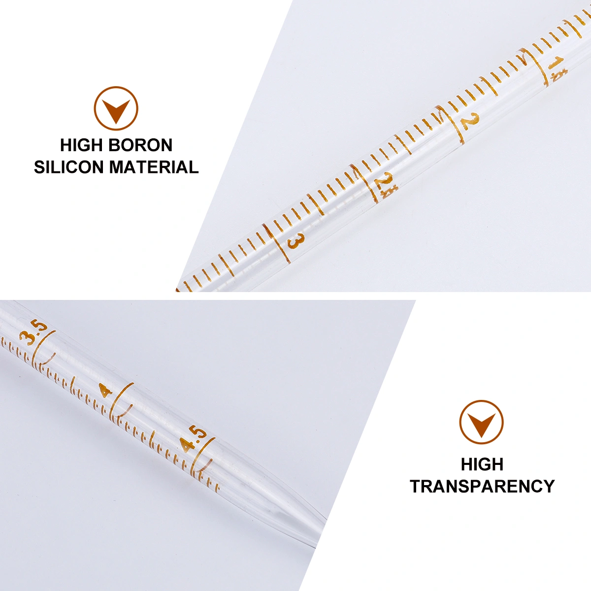 4Pcs Ring Pipette Measuring Pipette Glass Fluid Transferring Pipette Supply
