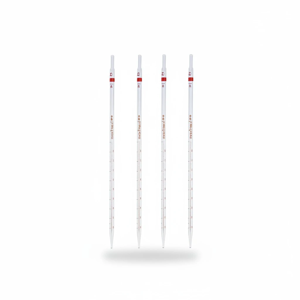 4Pcs Ring Pipette Measuring Pipette Glass Fluid Transferring Pipette Supply
