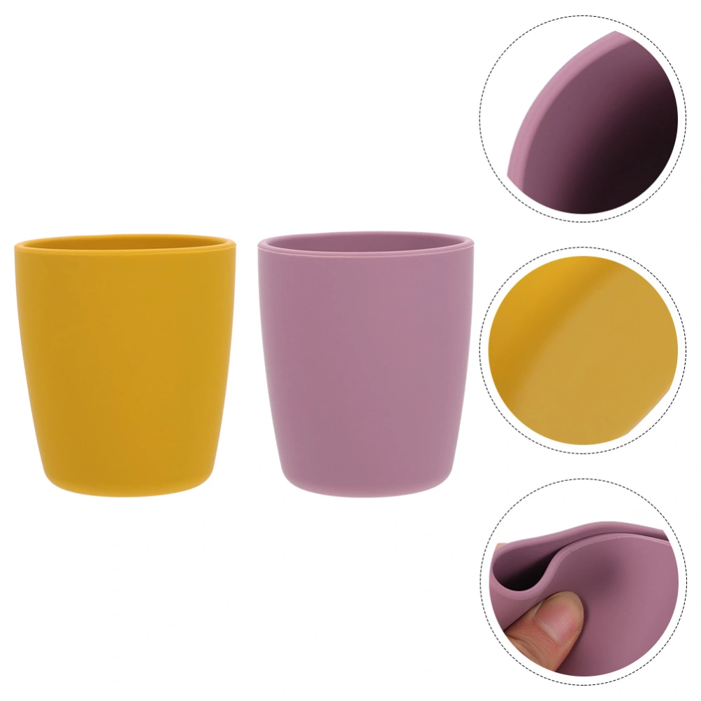 2Pcs Toddler Cups Silicone Baby Cups Drinking Training Cups Baby Silicone Training Cups