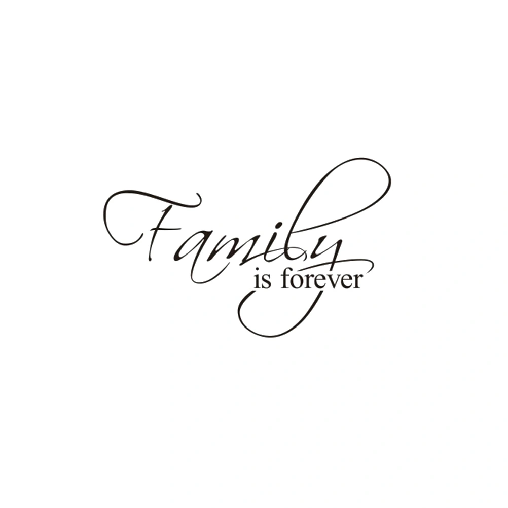 Family Is Forever English Proverbs Removable Wall Decal Stickers Art Murals for Home Bedroom Living Room Decoration