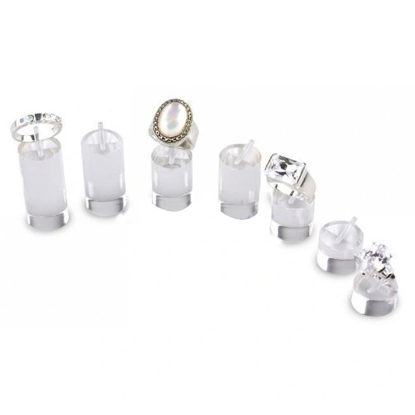 7pcs Clear Acrylic Cube Jewelry Ring Earrings Display Stand Holder Showcase