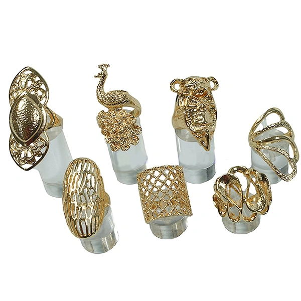 7pcs Clear Acrylic Cube Jewelry Ring Earrings Display Stand Holder Showcase